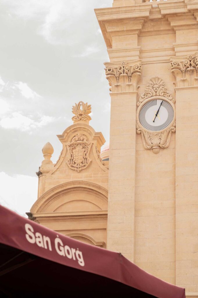 outside st george's basilica in gozo