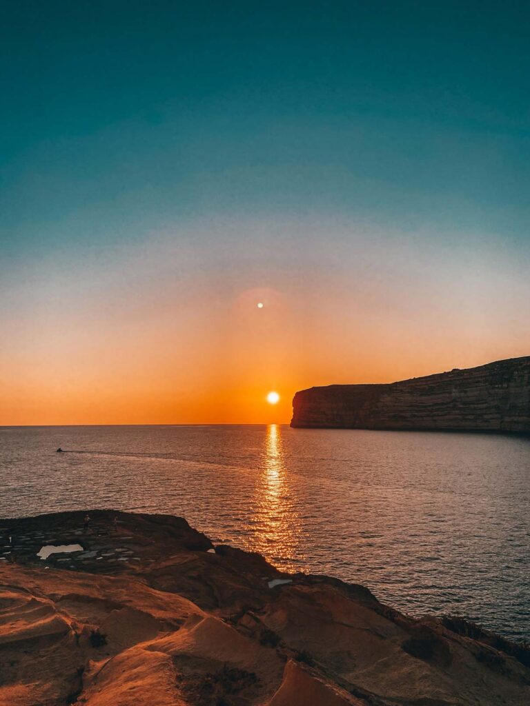 xlendi bay sunset in gozo